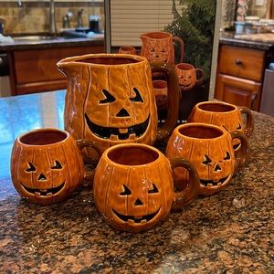 Vintage 🎃 Jack-o-lantern Beverage Set
